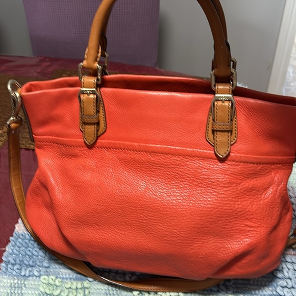 Authentic  Soft Leather MCM  Orange 2 way bag - Picture 4 of 16